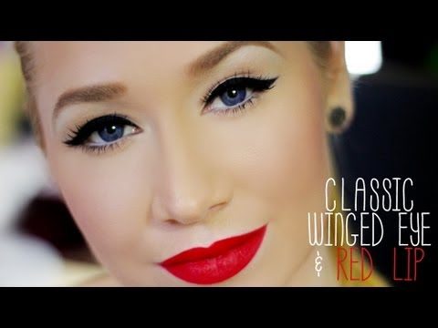 Classic Thick Winged Eye & Red Lip Completed Look (Super Easy) + Extra Tips/Tricks