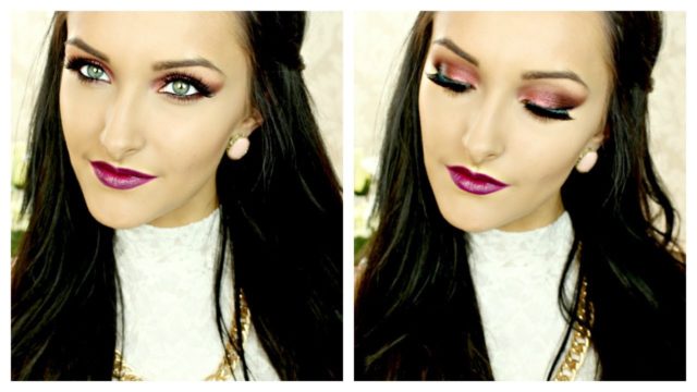 Fall/Autumn Inspired Cranberry Eyes and Berry Lips Makeup Tutorial ♡