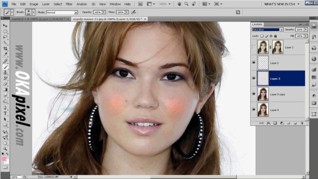 Mandy Moore Complete Face Change Photoshop Makeup makeover tutorial video