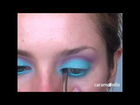 80s Retro barbie Makeup   Blue Eyeshadow