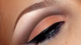 Natural peach cut crease makeup tutorial look / Wedding bridal make-up