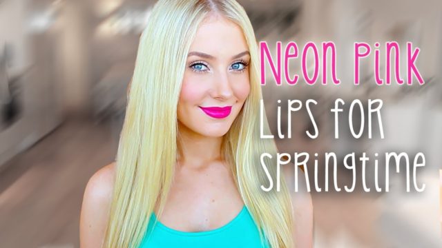 Neon Pink Lips for Springtime with Lauren Curtis (laurenbeautyy)  // I love makeup.