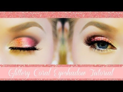 Glittery Coral Eyeshadow Tutorial